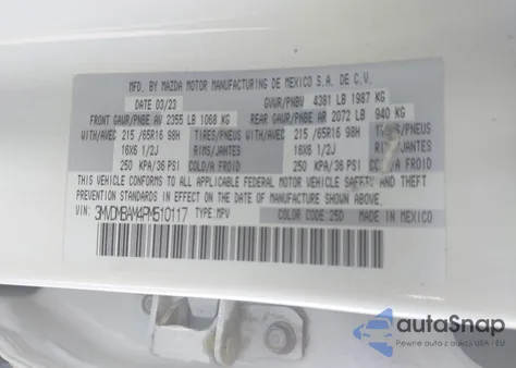 2023 Mazda Cx-30 2.5 S из США, поврежденный, VIN 3MVDMBAM4PM510117